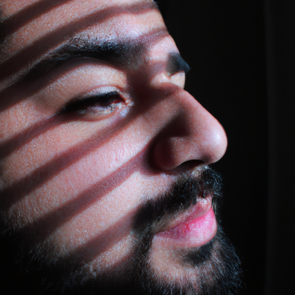 Retrato minimalista de cabeza y hombros con luz de ventana